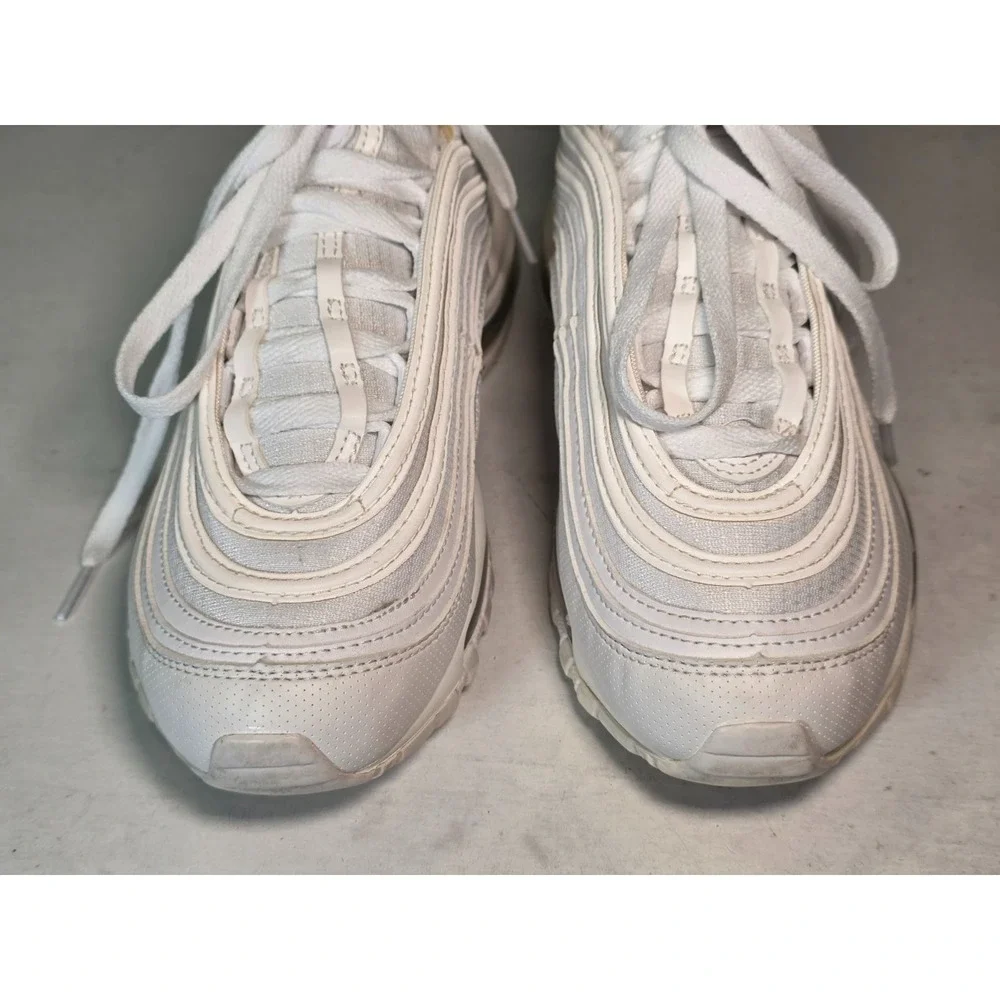 Nike Air Max 97 Youth Sneakers‎ Size 5 Y White Metallic Silver Casual Shoes